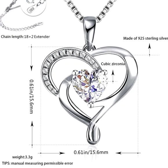 J.Rosée Heart Pendant 925 Sterling Silver - Picture 3 of 3